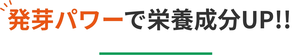 発芽パワーで栄養成分UP!!